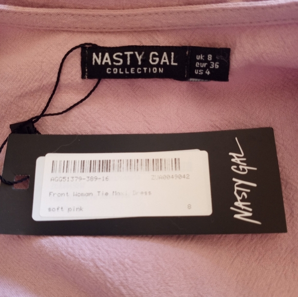 Nasty Gal Pastel Lavender Twist Front Casual Bohemian Cut Out Button Down Maxi - Picture 6 of 7